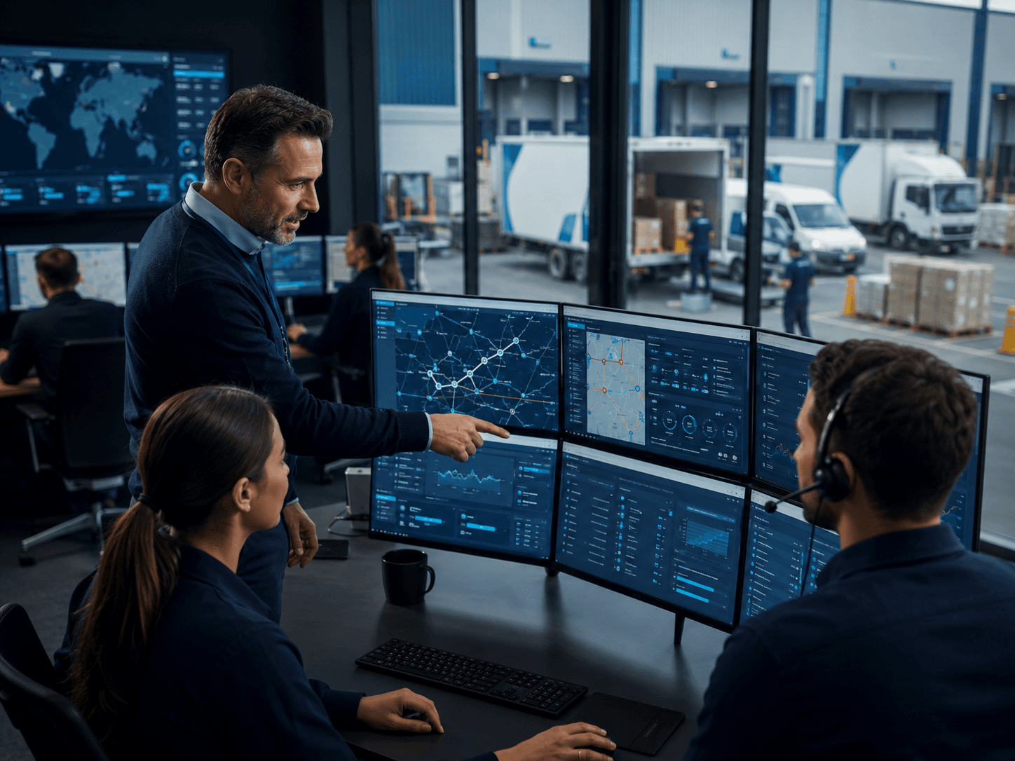 Logistics Operations Systems team using their business management system